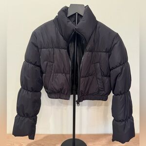 Cropped Black Puffer Jacket